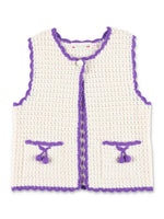 Girls White Knitted Cardigan 1