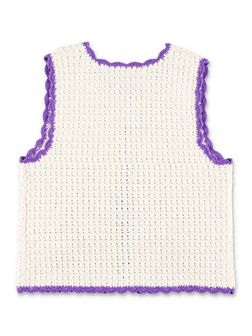 Girls White Knitted Cardigan 2