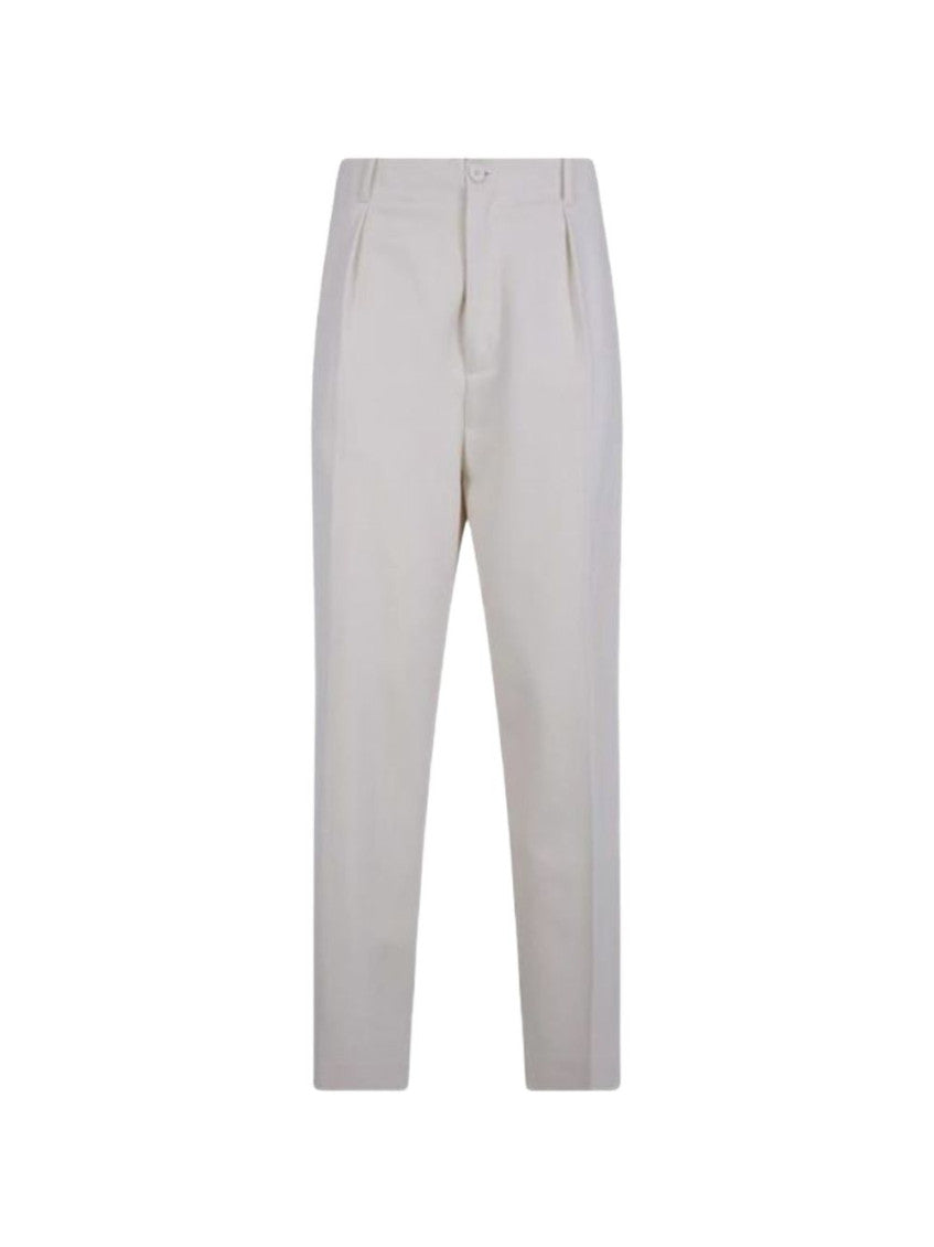 White Tapered Pleated Pant 1