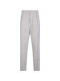 White Tapered Pleated Pant 1