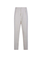 White Tapered Pleated Pant 1