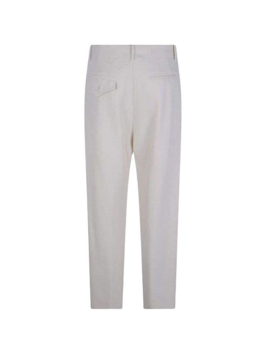 White Tapered Pleated Pant 2
