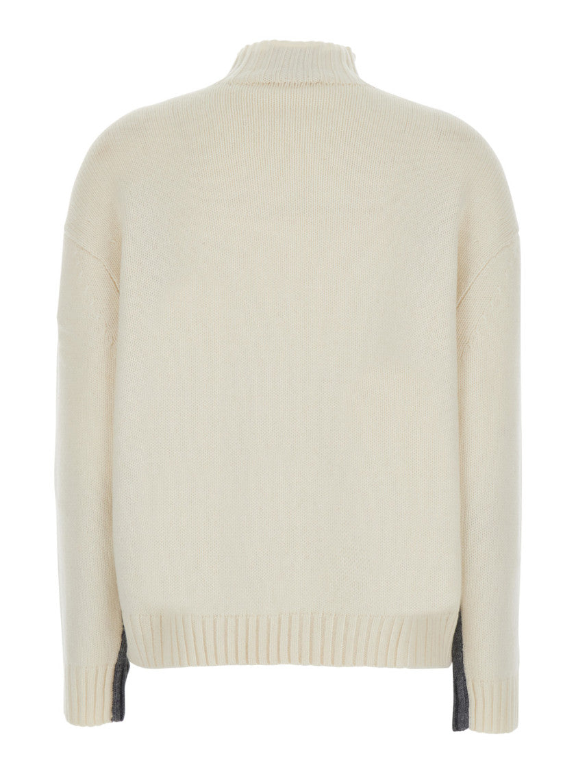 Grey Color Block Turtle Neck Sweater 2