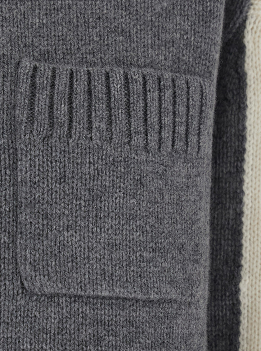 Grey Color Block Turtle Neck Sweater 3
