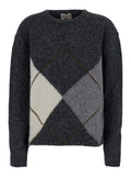 Grey Geometric Crew Neck Sweater 1
