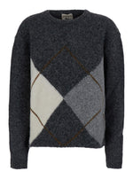 Grey Geometric Crew Neck Sweater 1