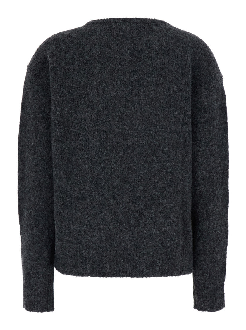 Grey Geometric Crew Neck Sweater 2