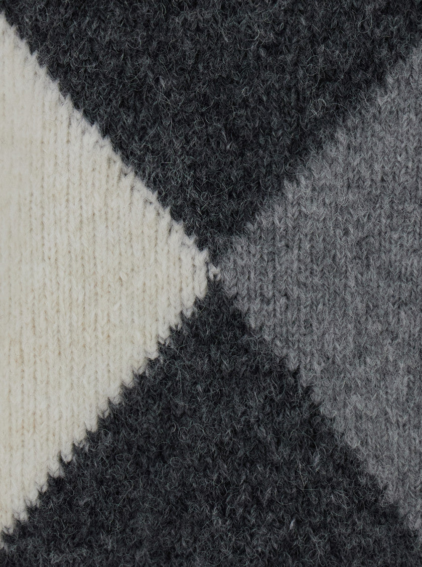 Grey Geometric Crew Neck Sweater 3
