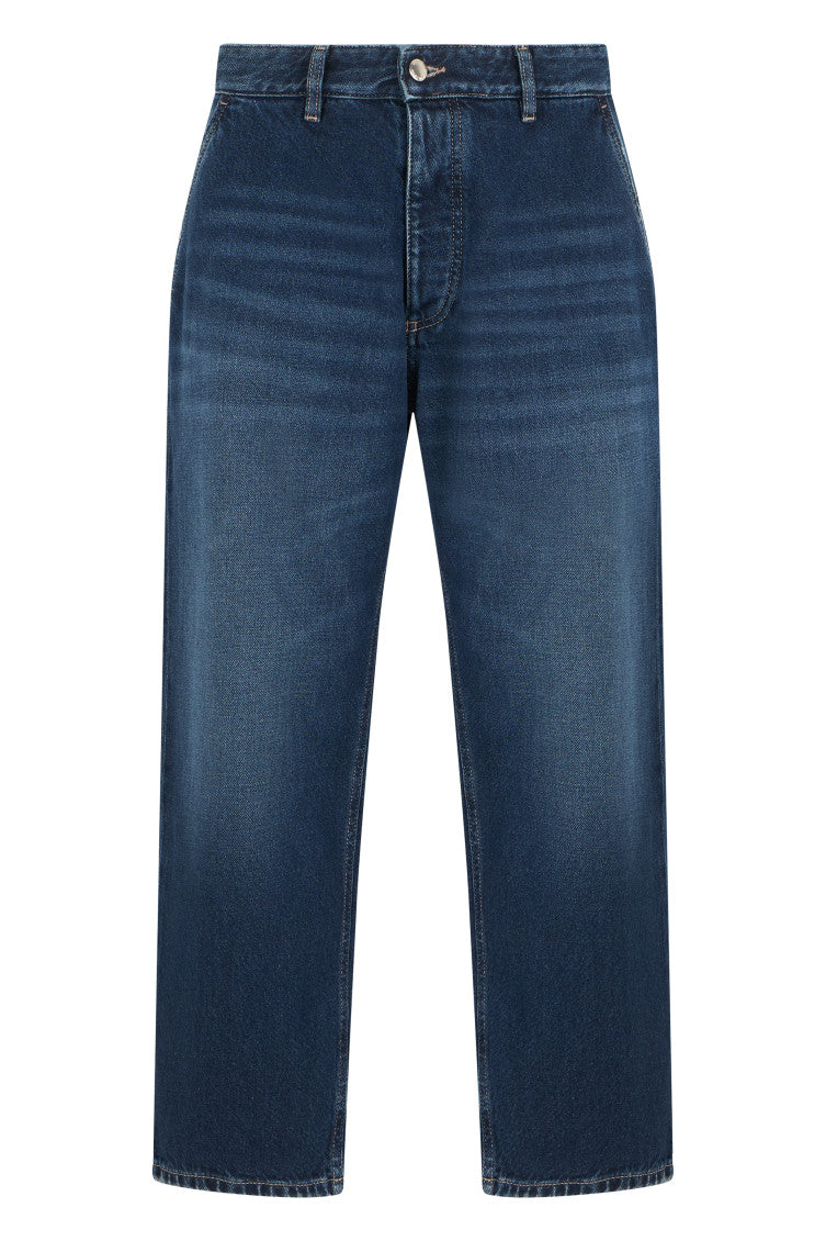 Blue Straight Mid Rise Jeans 1
