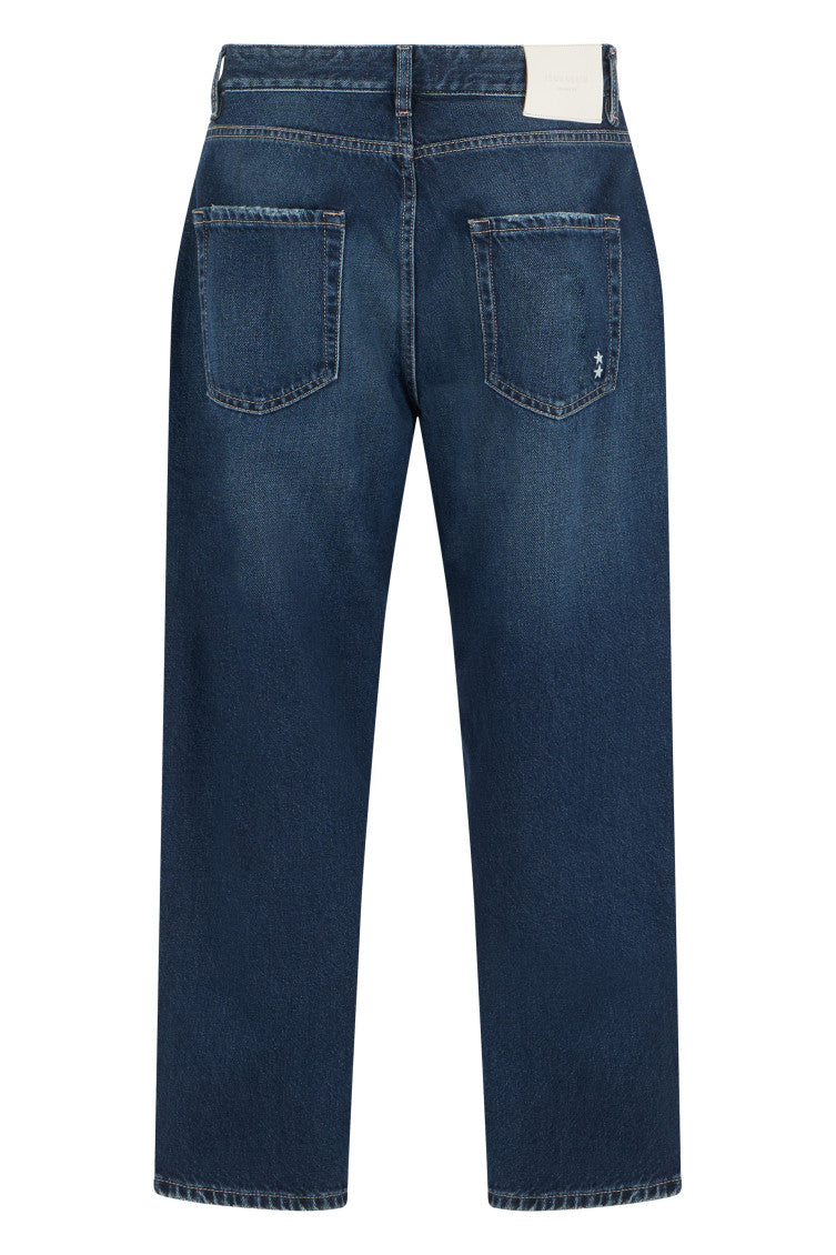 Blue Straight Mid Rise Jeans 2