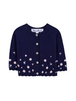Baby Girl Navy Blue Floral Cardigan 1