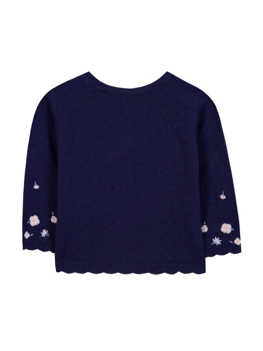 Baby Girl Navy Blue Floral Cardigan 2