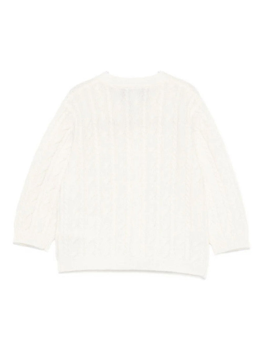 Baby Boy White Knitted Cardigan 2