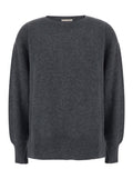 Grey Knitted Round Neck Sweater 1
