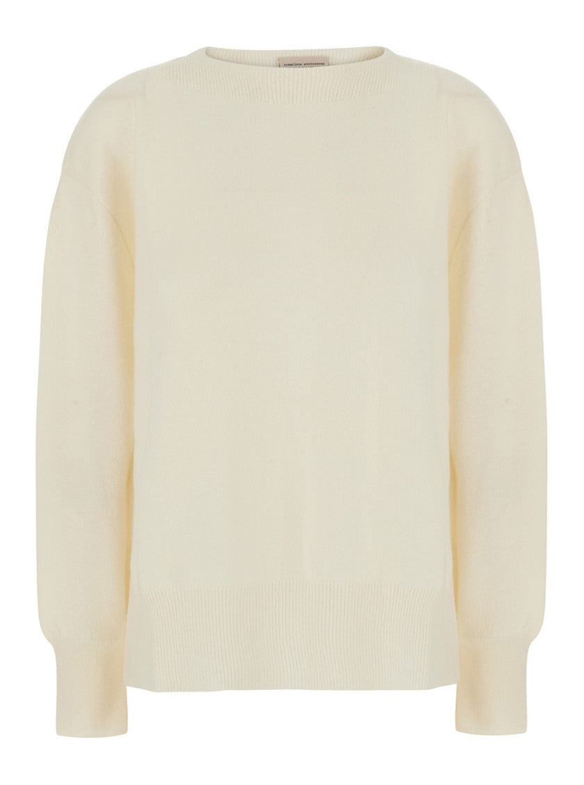 White Round Neck Sweater 1