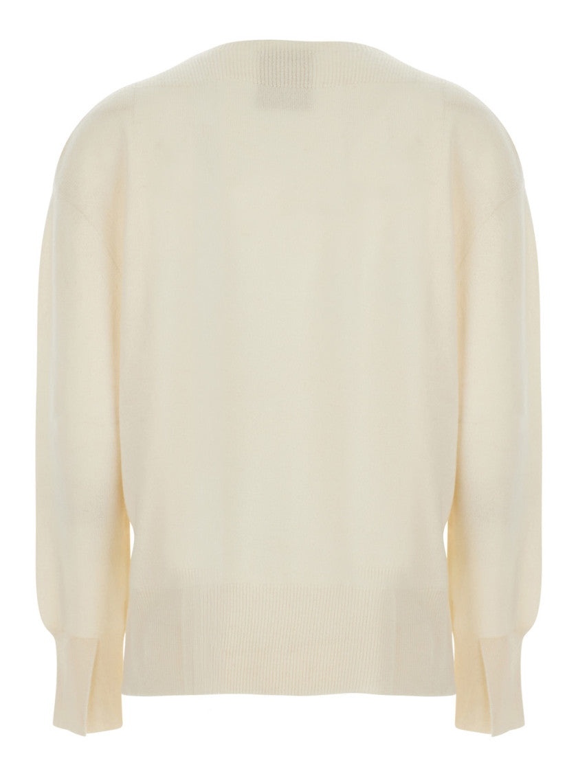 White Round Neck Sweater 2
