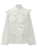 White Regular Pleated Shirt 1