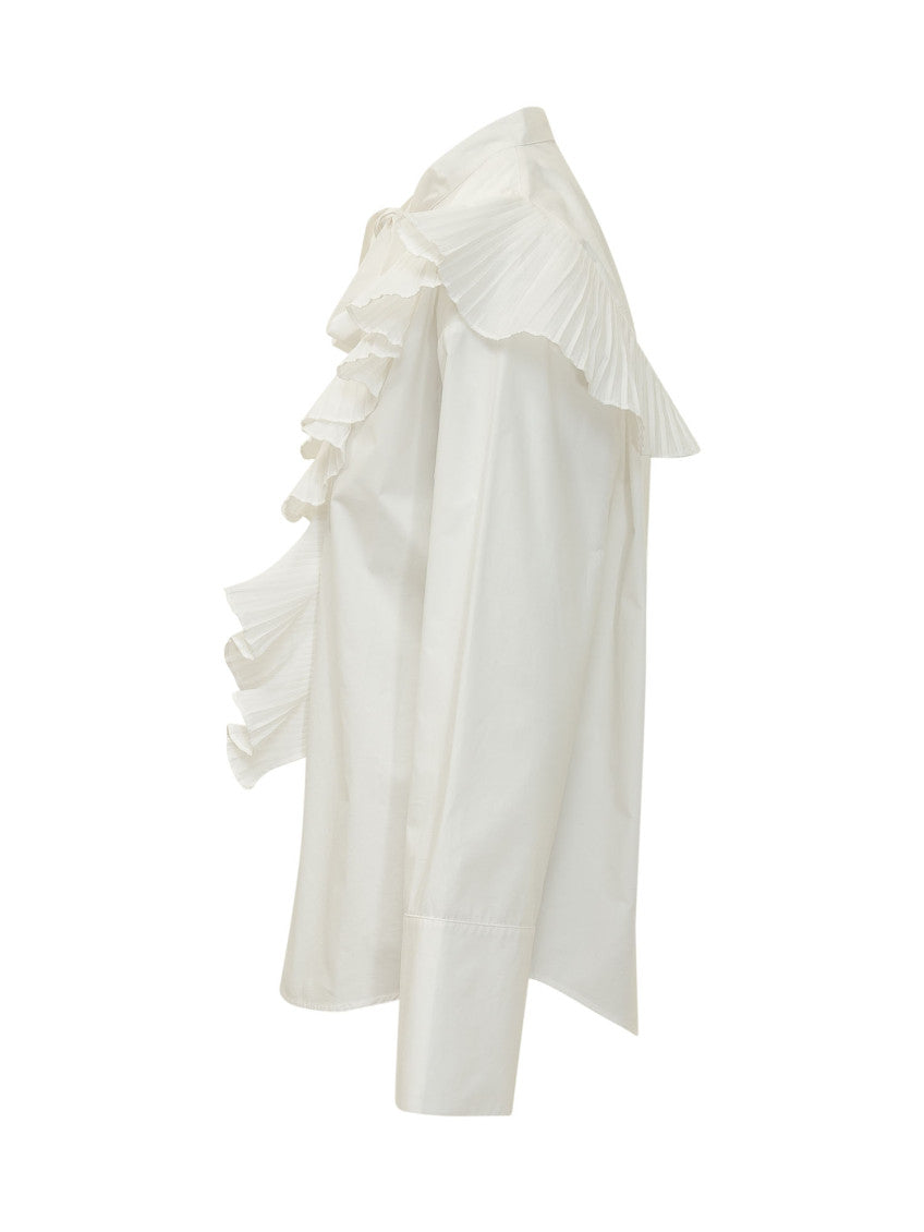 White Regular Pleated Shirt 3