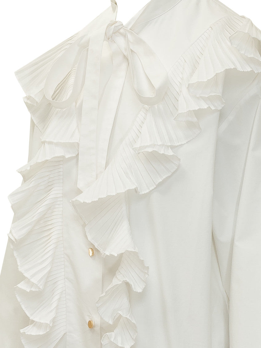 White Regular Pleated Shirt 4