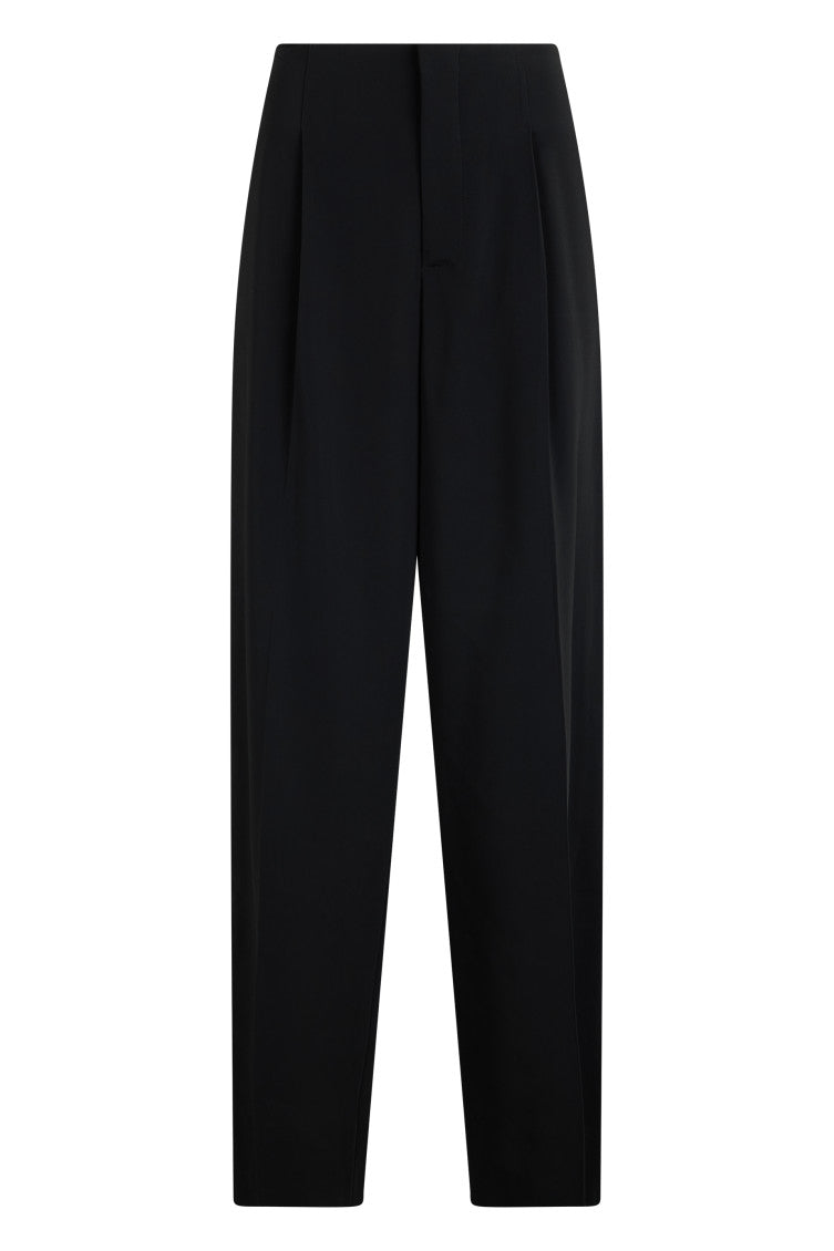 Black Straight Pleated Pant 1