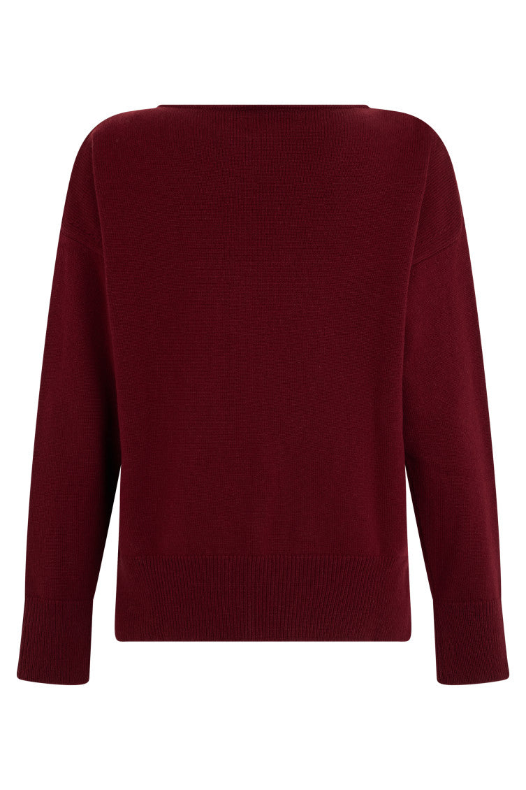Maroon Boat Neck Sweater 2