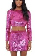 Pink Embellished Crew Neck Top 1