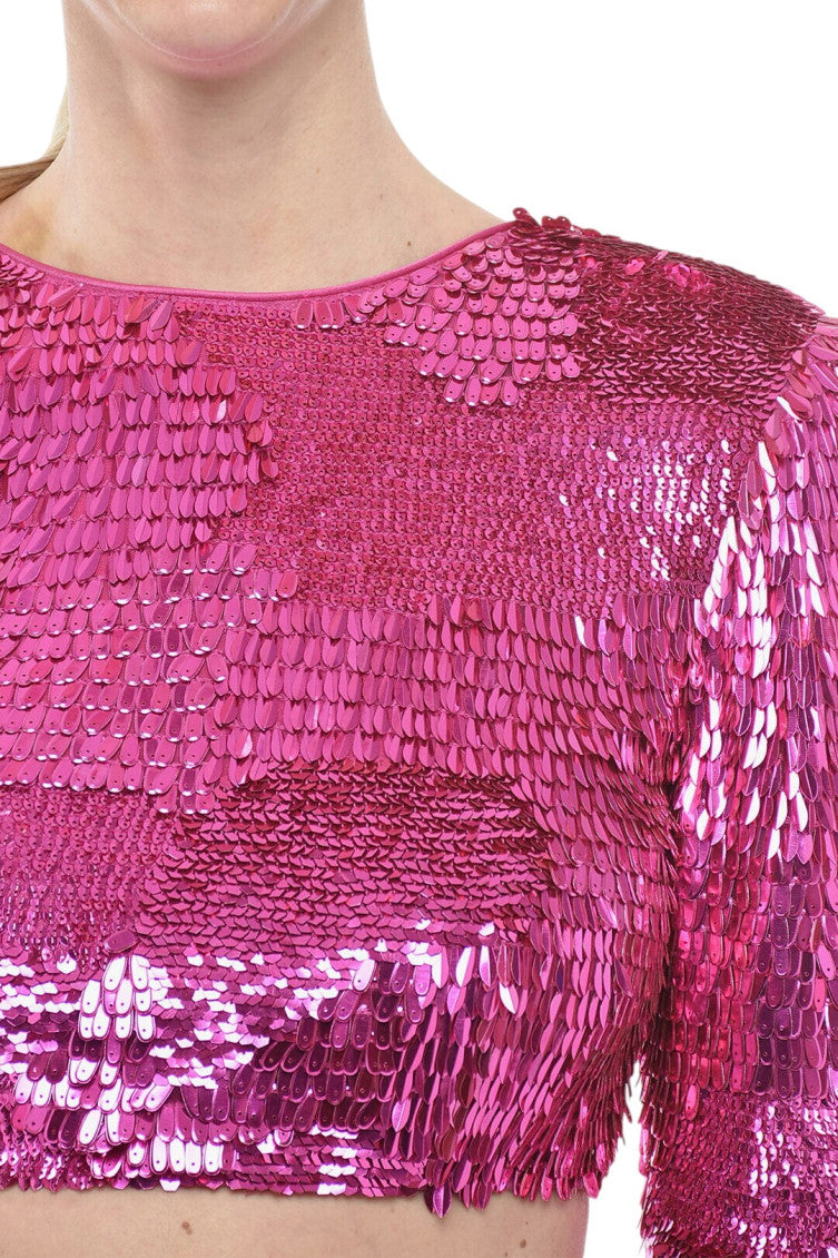 Pink Embellished Crew Neck Top 3