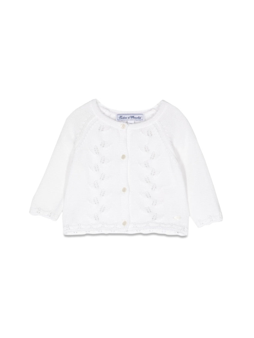 Baby Girl White Knitted Cardigan 1