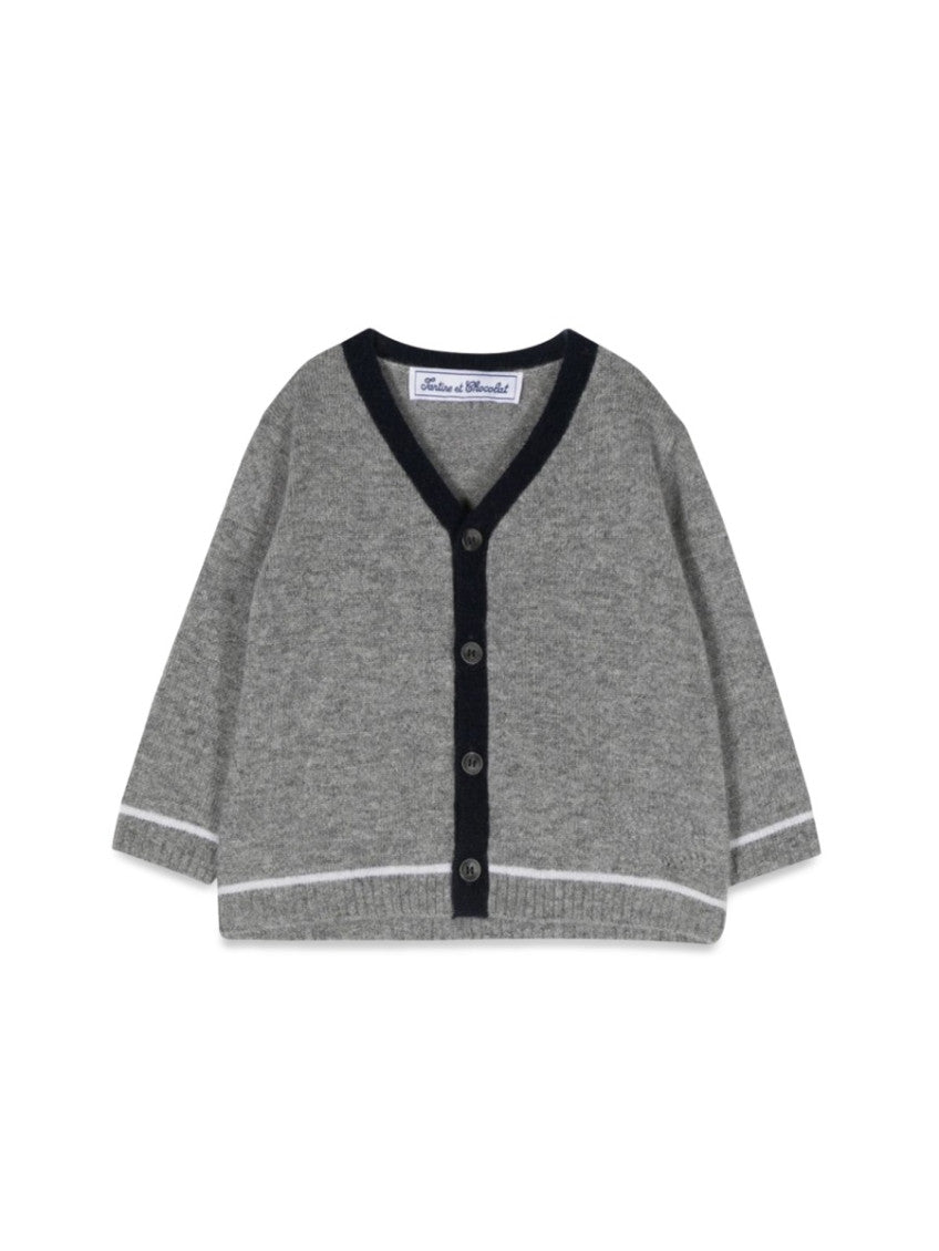 Boys Grey Textured Cardigan 1