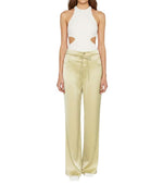 Green Loose Flat Front Pants 1