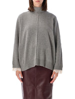 Grey Mock Collar Sweater 1