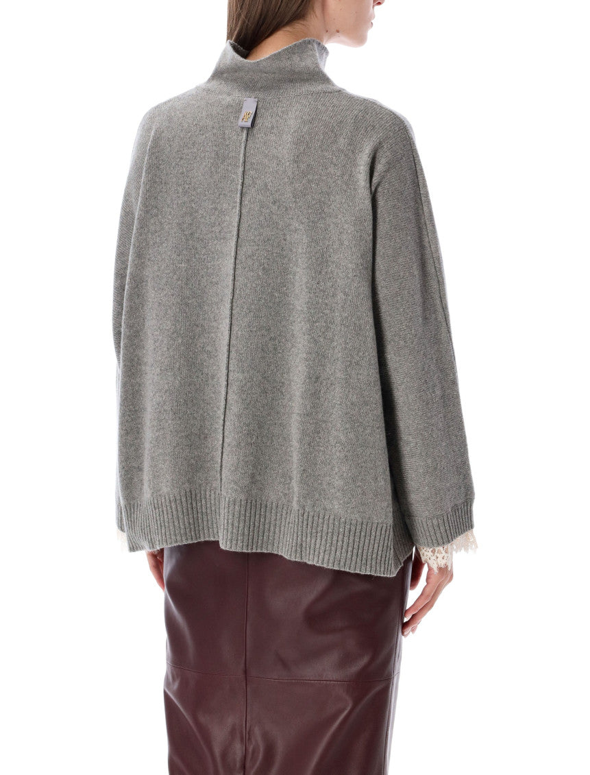 Grey Mock Collar Sweater 2