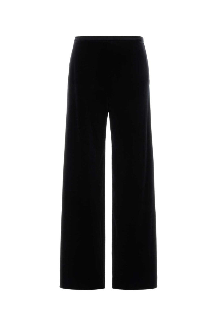 Black Flared Flat Front Pant 1