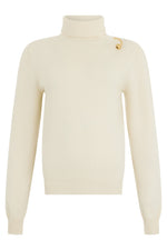 Off White Knitted Turtle Neck Sweater 1