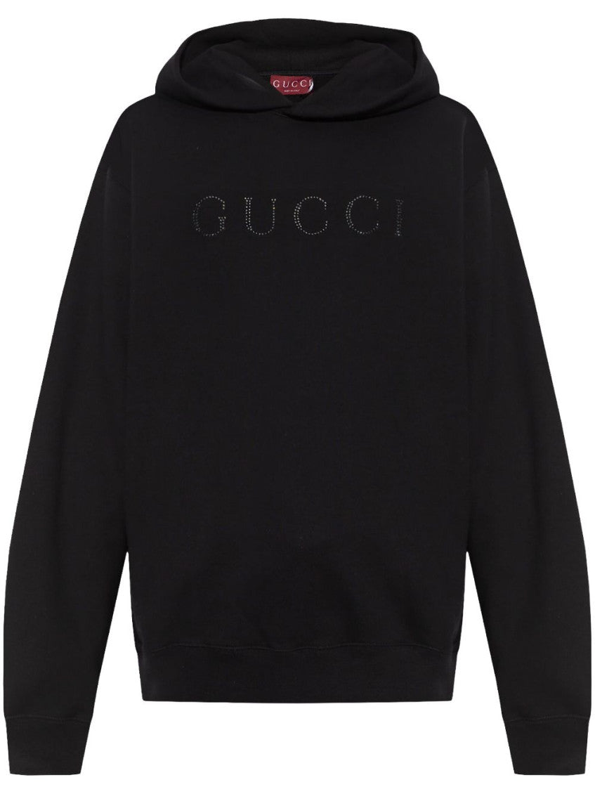 Black Rhinestone Logo Hoodie 1