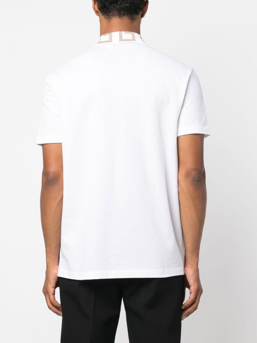 White Greca Organic Cotton Polo Shirt 3