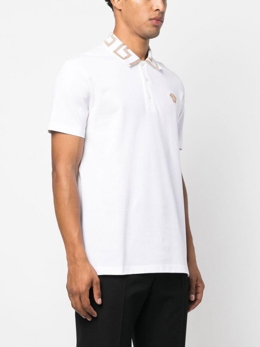White Greca Organic Cotton Polo Shirt 4