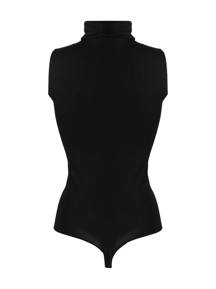 Black High Neck Viscose Bodysuit 2