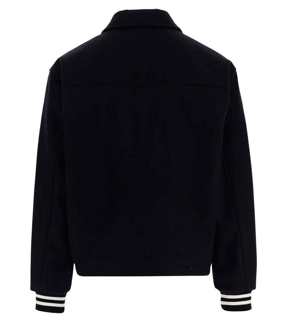 Black Logo Varsity Jacket 2