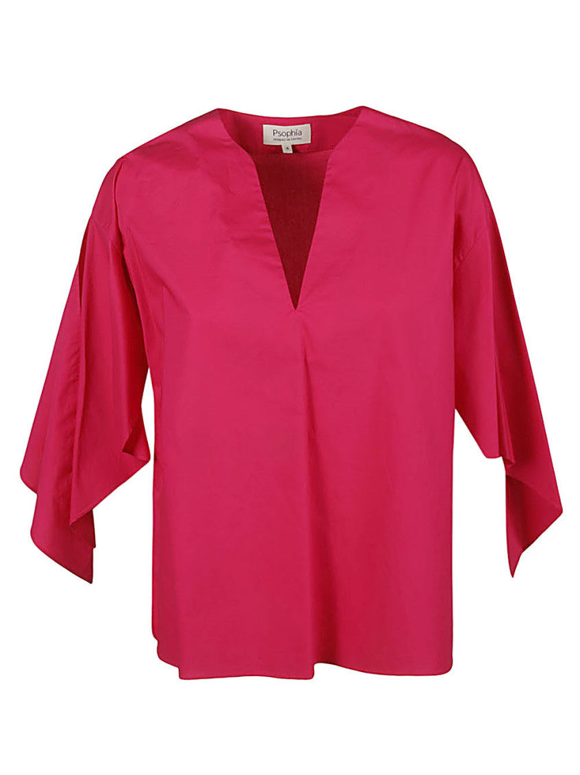 Fuchsia V-neck Top 1