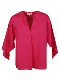 Fuchsia V-neck Top 1