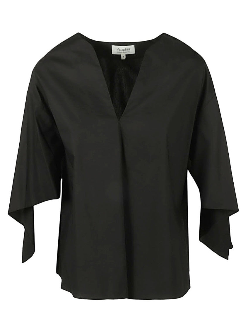Black V-neck Top 1