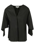 Black V-neck Top 1