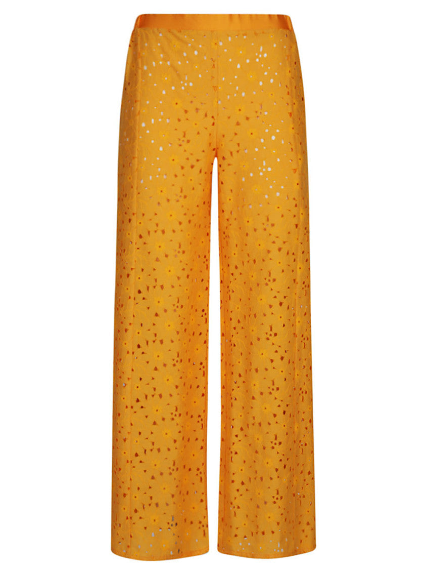 Yellow Tartana Wide Leg Trousers 1