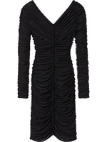 Black V-neck short dress 1