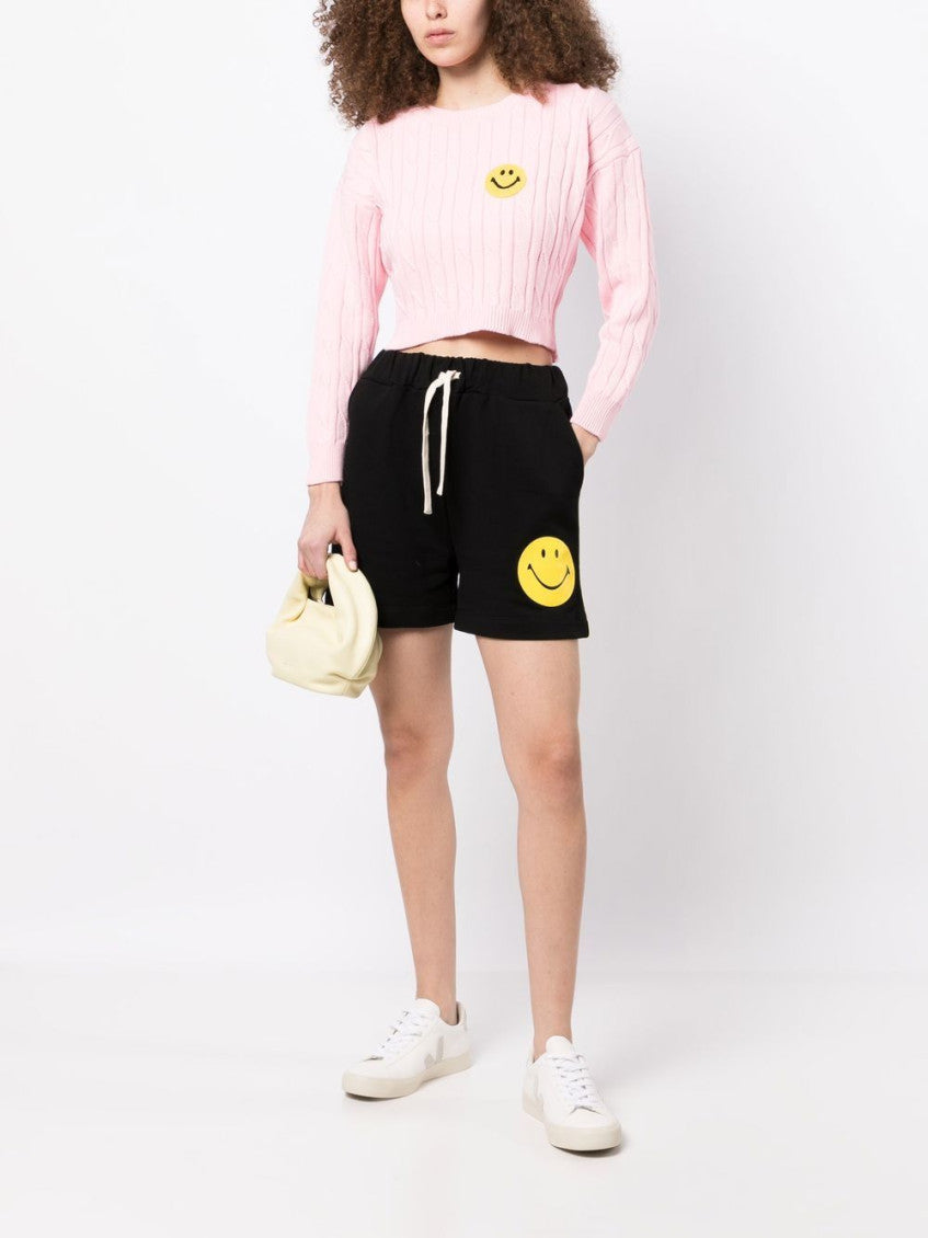 Black Smiley Logo Shorts 2
