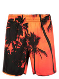 Orange Printed swimming trunks 1