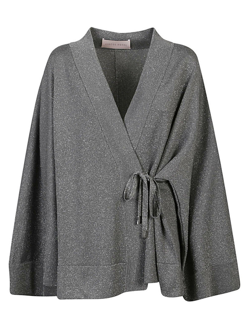 Dark Grey Viscose Short Kimono 1