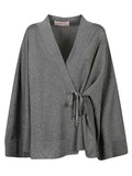 Dark Grey Viscose Short Kimono 1
