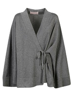 Dark Grey Viscose Short Kimono 1
